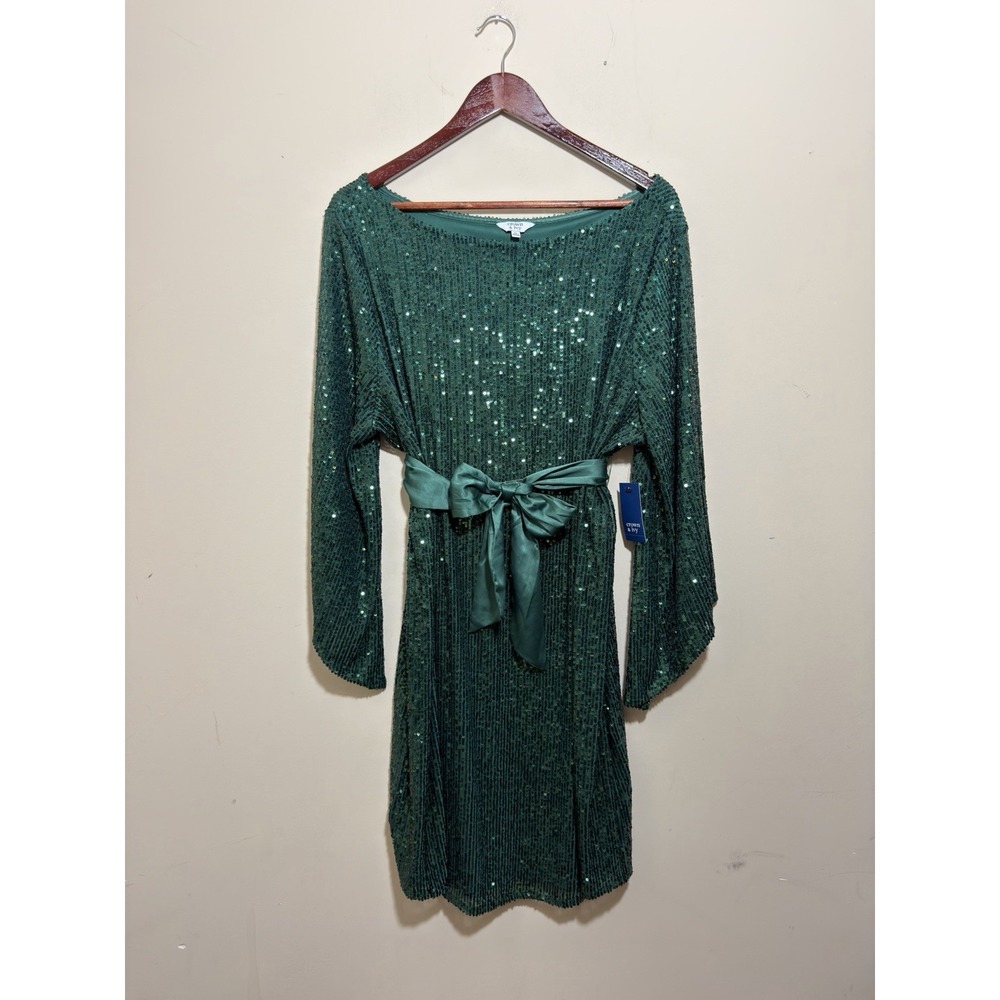 Crown & Ivy NWT Emerald Green Sequin Holiday Party Dress XL